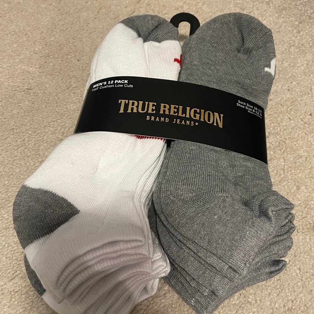 True Religion 12 Pack Half Cushion Low Socks